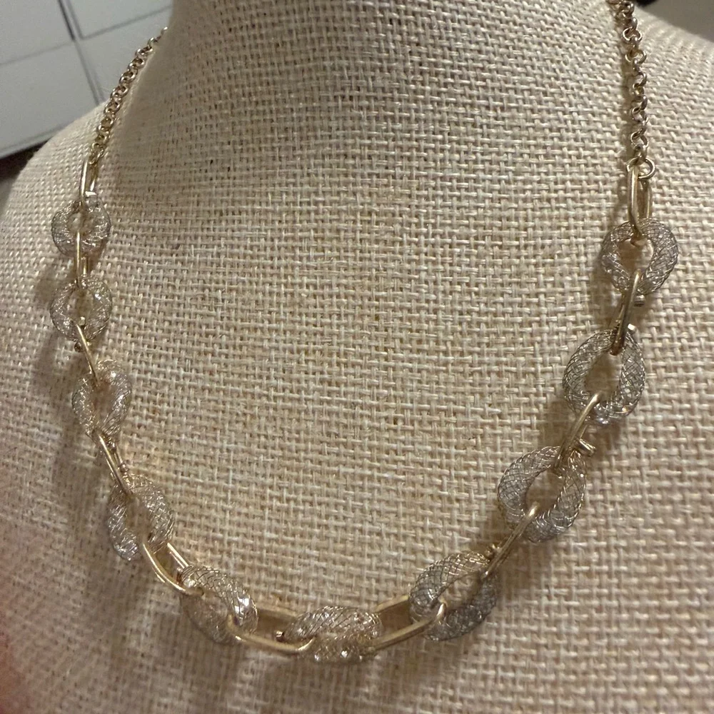Elegant Gold and Silver Chain Necklace‎